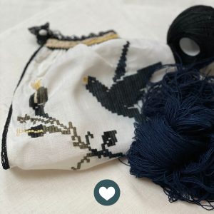 SET de ie Dunăreană Pana Corbului indigo